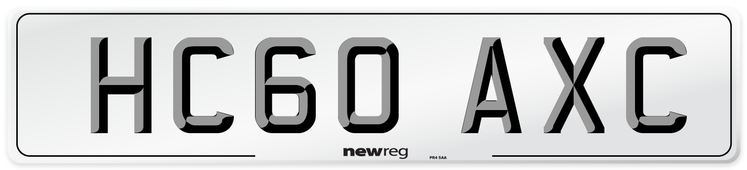 HC60 AXC Number Plate from New Reg